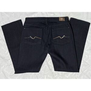 7 for All Mankind Jeans Size 31x30 Low Rise Straight USA Stretch Dark